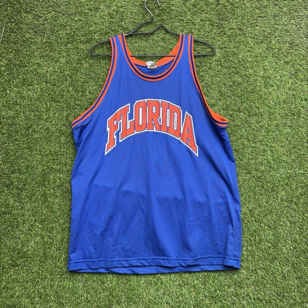 VTG Florida Gators Basketball Jersey Mens Large Sleeveless Made in USA True Fan